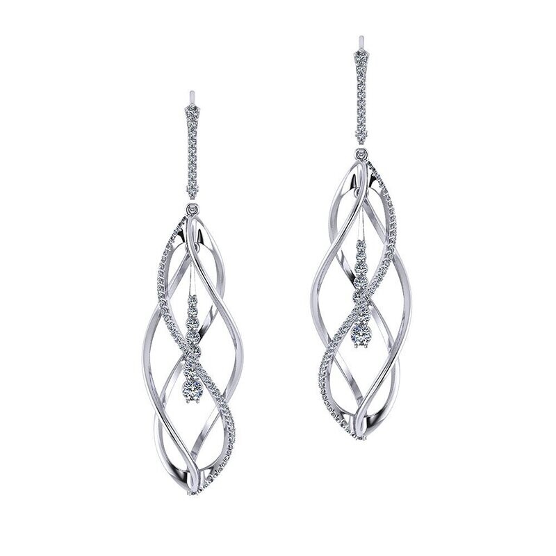 Personalized Helix Diamond Earrings