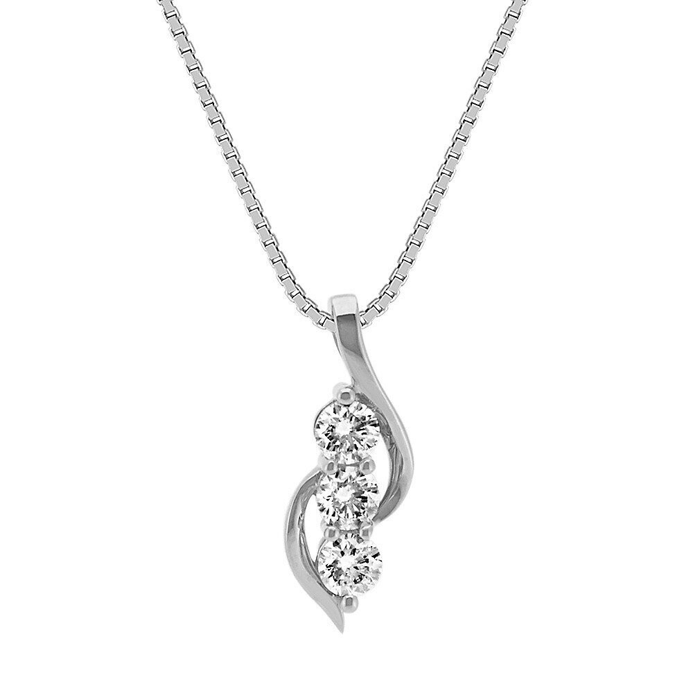 Personalized Swirling Three-Stone Diamond Pendant