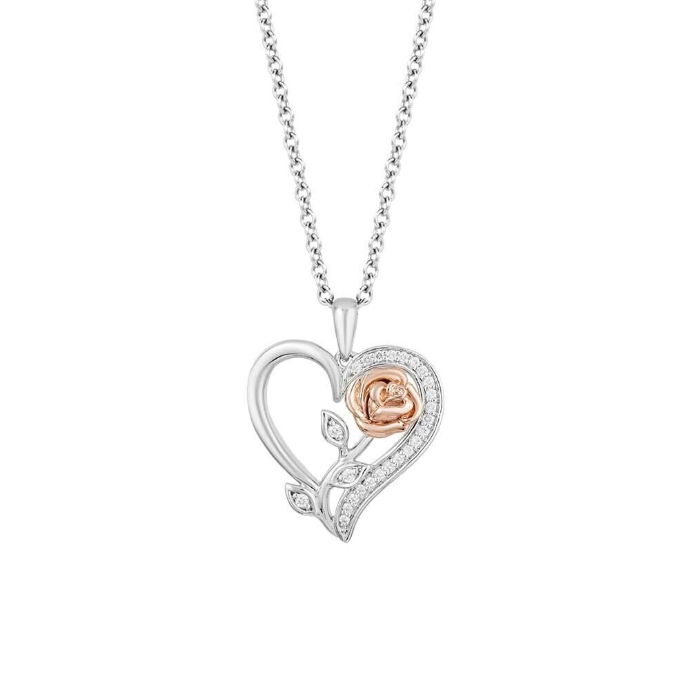 Personalized Diamond Tulip & Heart Pendant