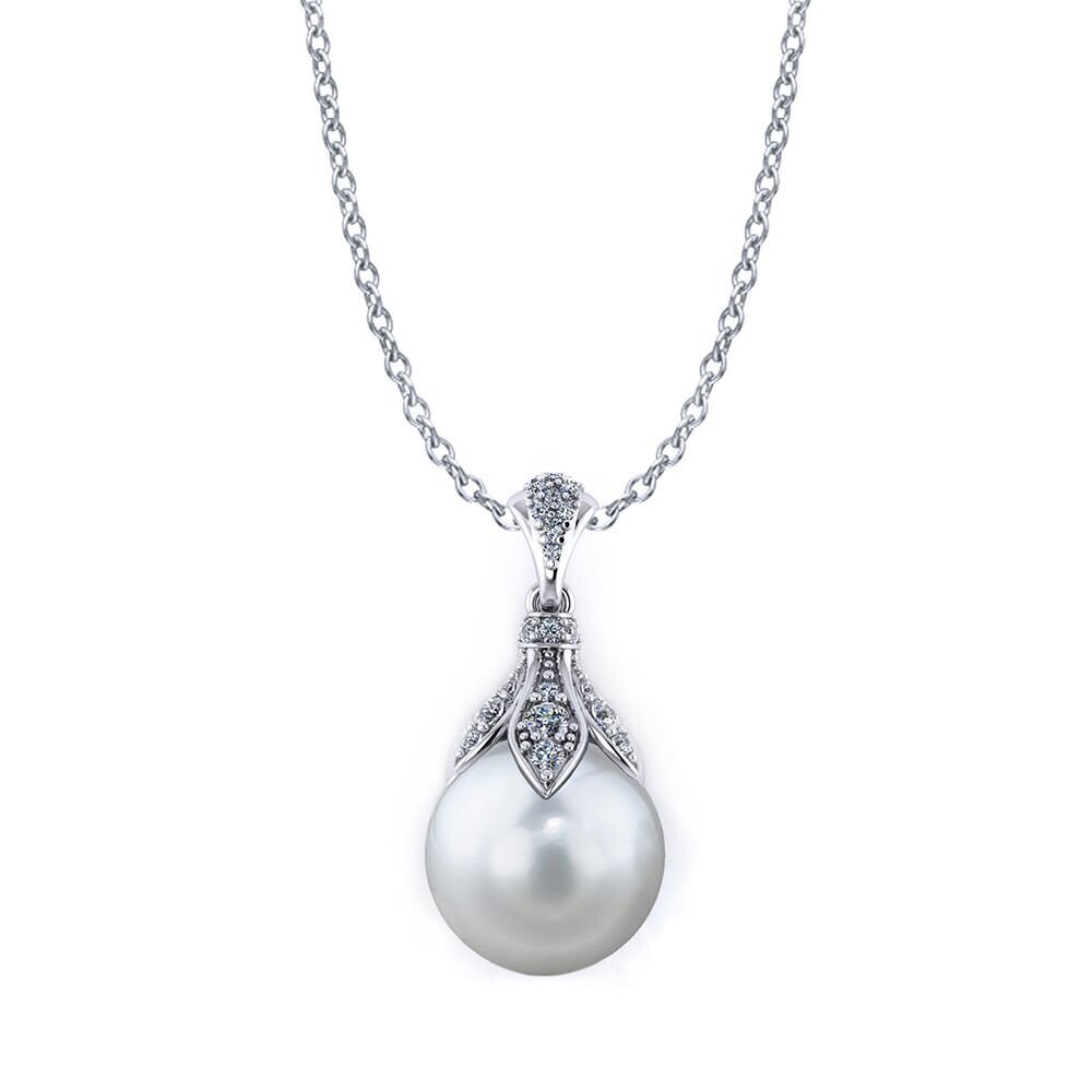 Personalized Diamond South Sea Pearl Necklace