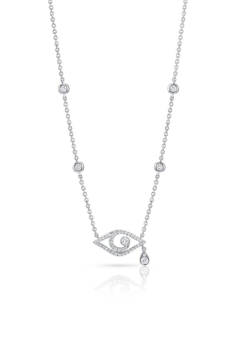 Personalized Evil Eye Dimond Necklace
