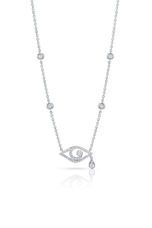 Personalized Evil Eye Dimond Necklace