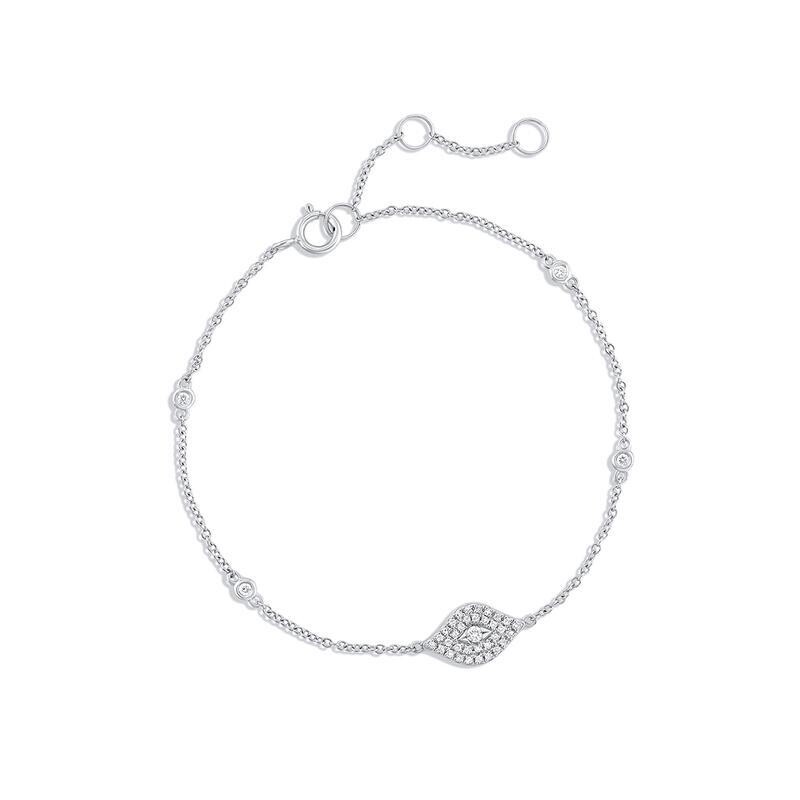 Personalized Diamond Evil Eye Chain Bracelet