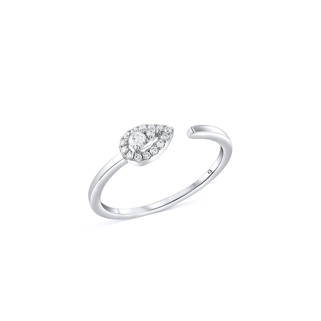 Personalized Diamond Open Pear Snake Motif Ring