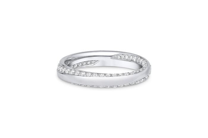 Personalized Diamond Inside Out Spiral Band