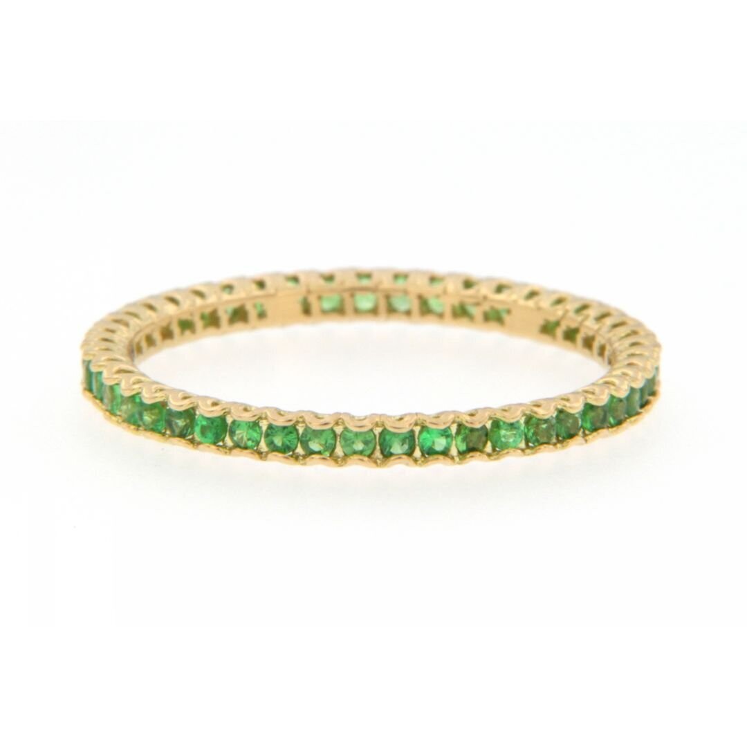 HOF Yellow Gold Ring Band. Tzavorite