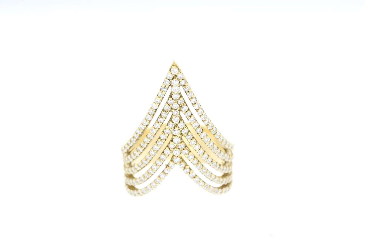 HOF Yellow Gold Ring. Natural Round Brilliant Diamonds