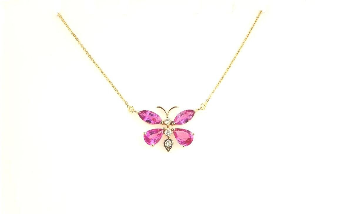 HOF Rose Gold Pendant W/chain. Round Diamond