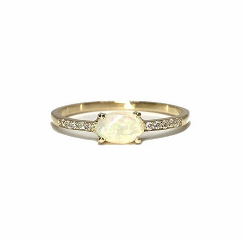 A 0.5 ct Opal and Diamond Ring