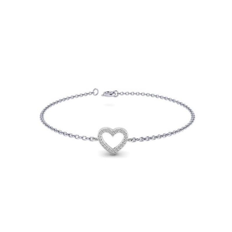 Heart Shaped Diamond Bracelet