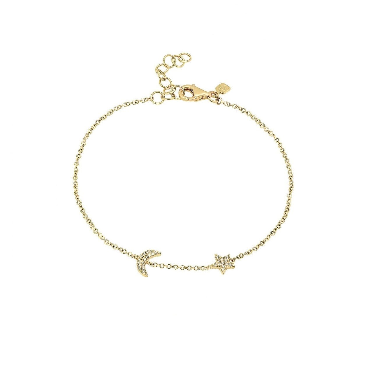 Moon and Star Diamond Bracelet