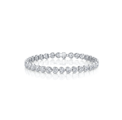 Heart Shaped Diamond Bracelet