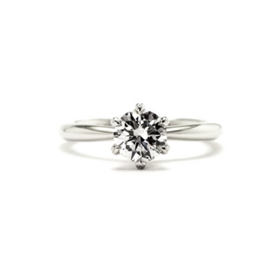 GIA Certified 0.7 ct Six Prong Diamond Ring