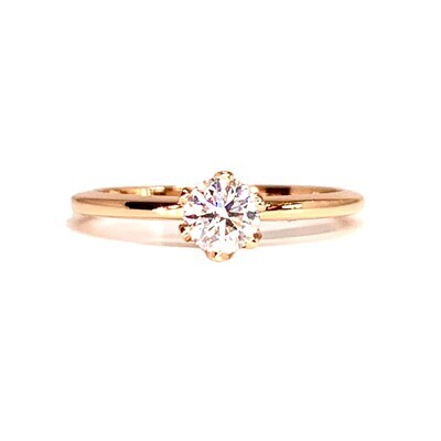 0.33 ct GIA Certified Six Prong Diamond Ring