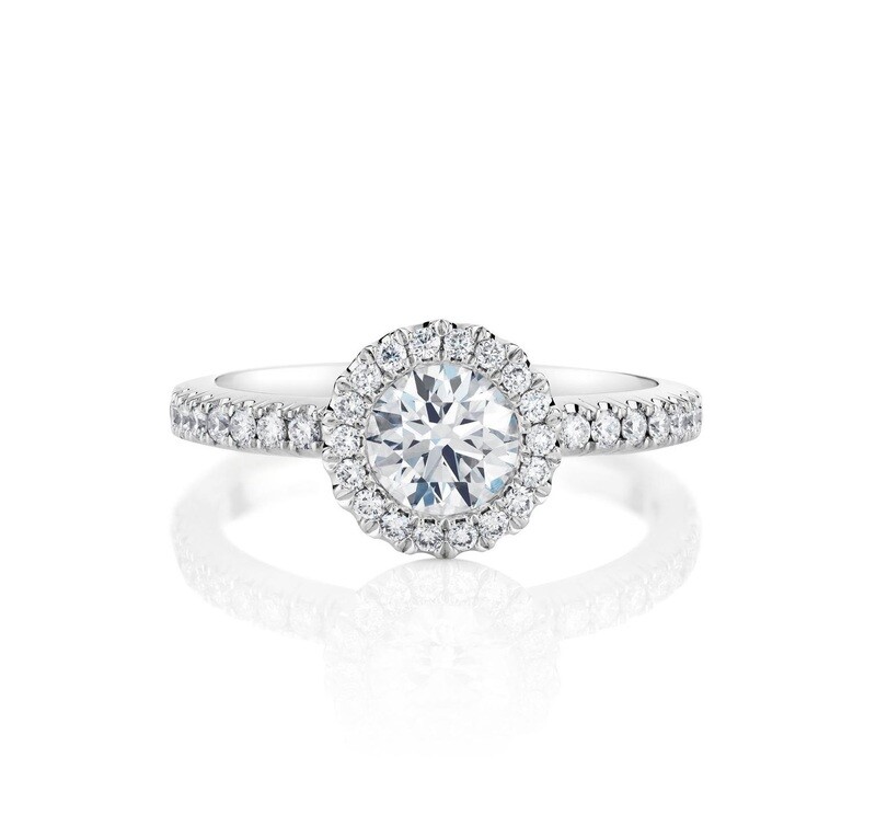 GIA Certified 0.5 ct Halo Diamond Ring