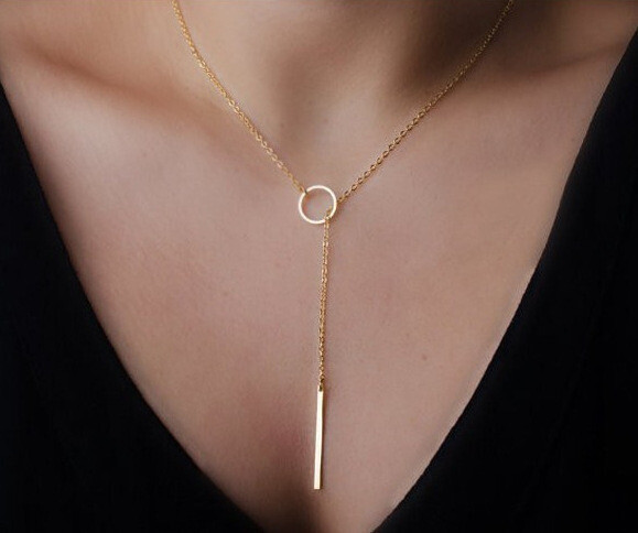 Bar and Circle Necklace