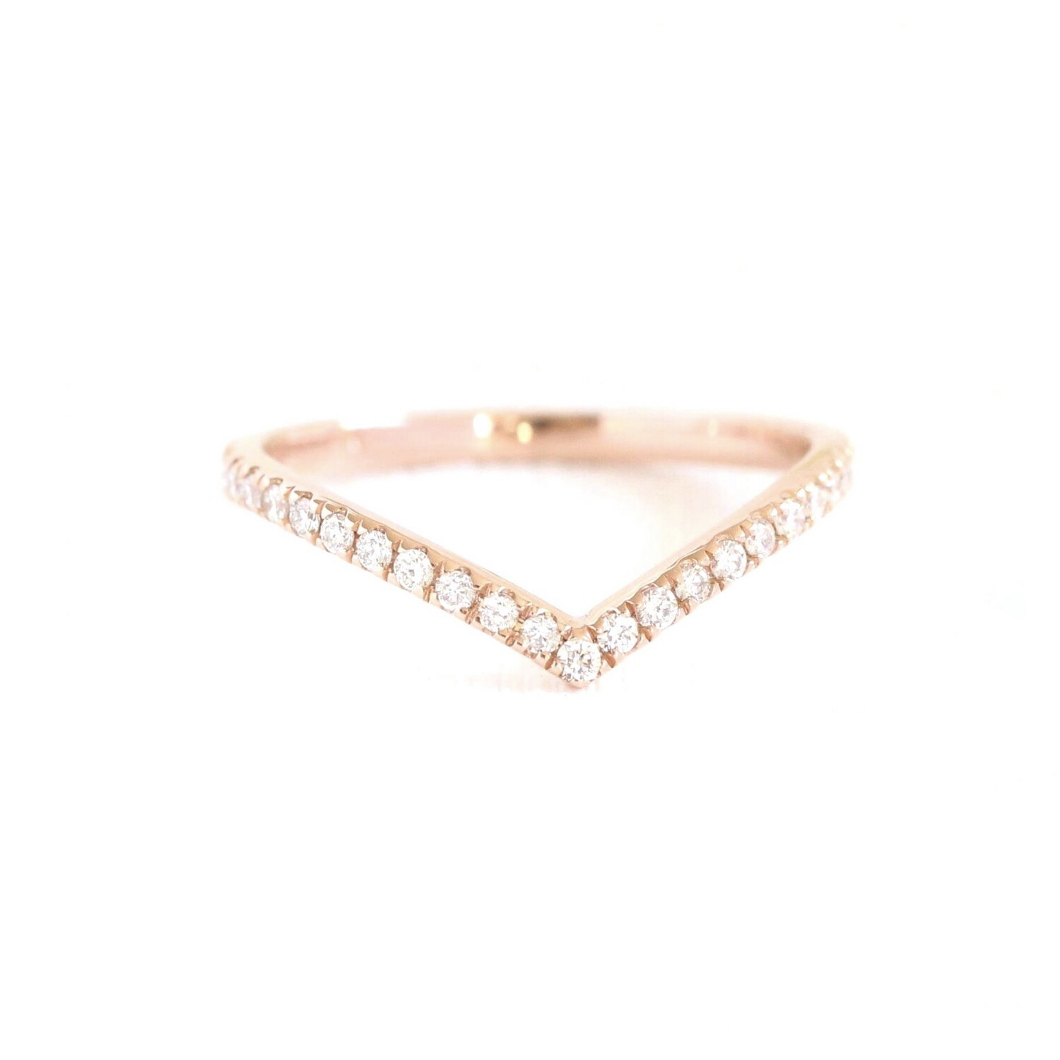 V Shaped Half Eternity Diamond Ring 
