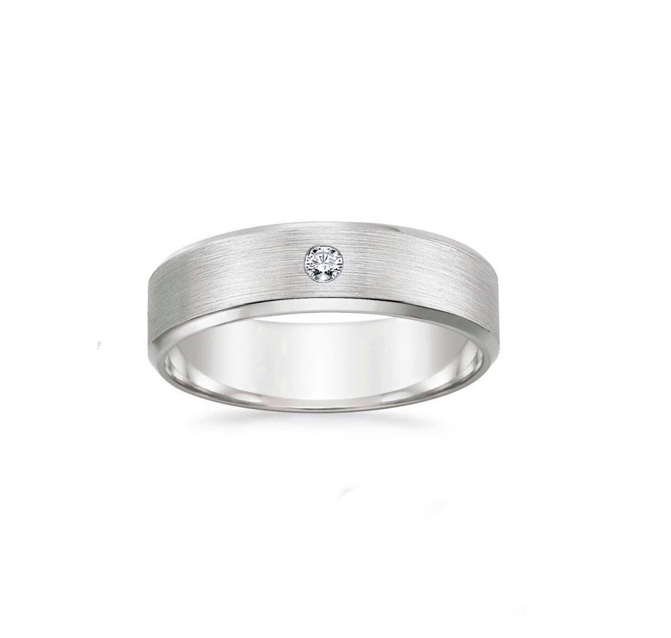 Flat Diamond Wedding Band with Knife Edges