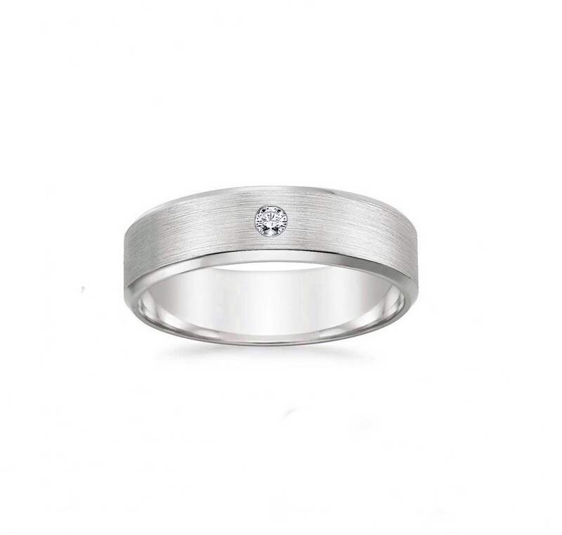 Flat Diamond Wedding Band with Knife Edges