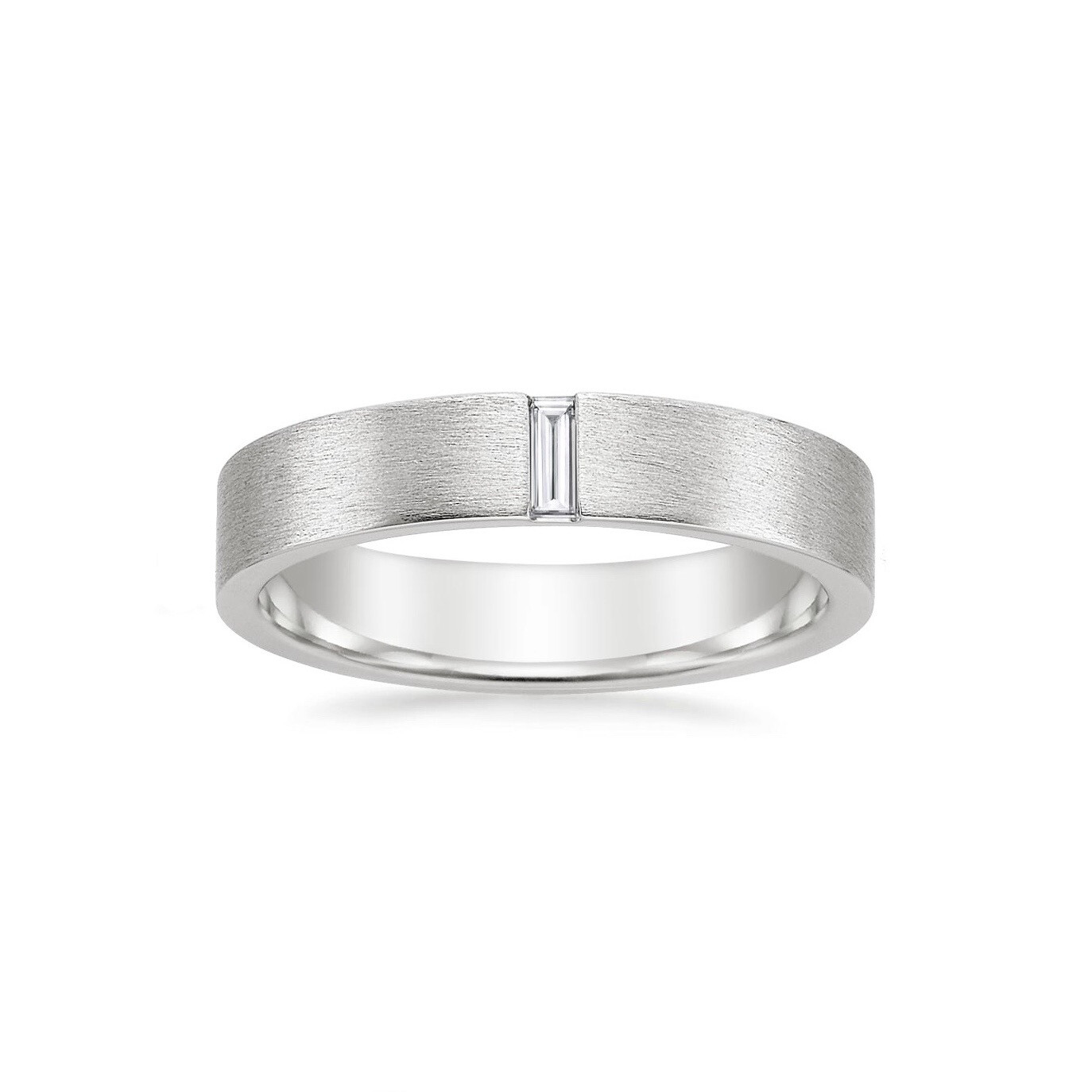 Minimalist Baguette Diamond Wedding Band