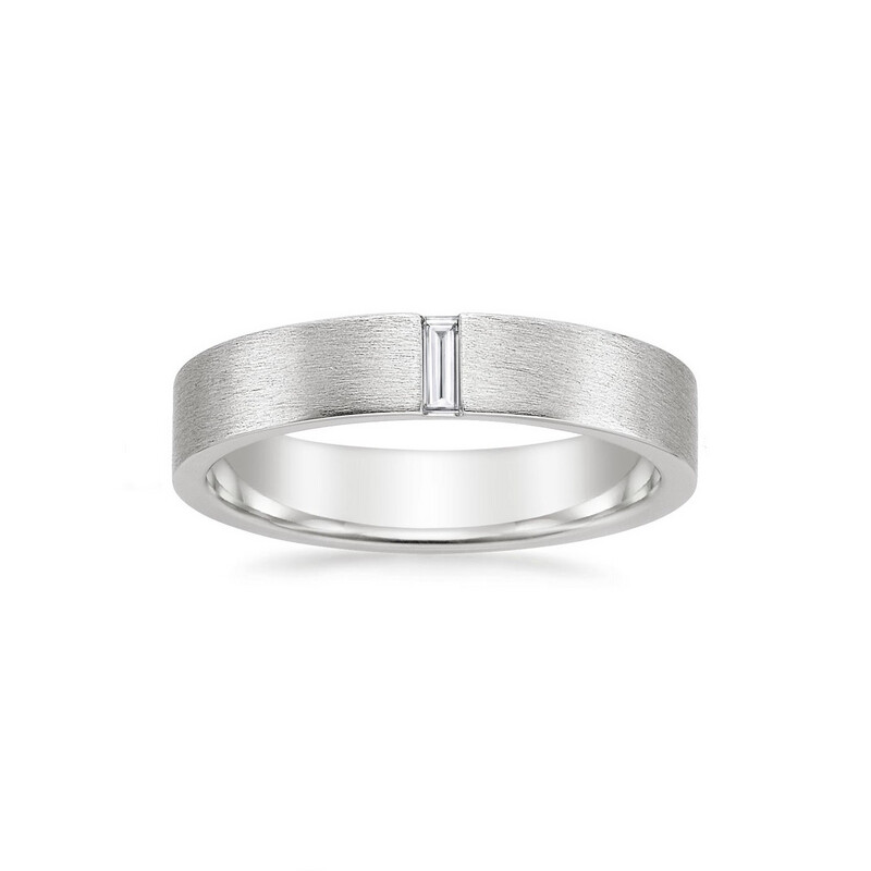 Minimalist Baguette Diamond Wedding Band