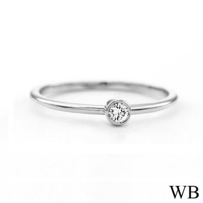 Bezel Set Small Diamond Ring