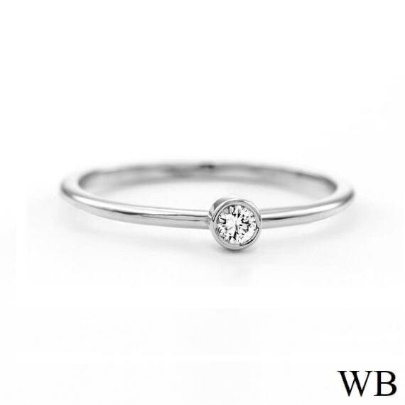 Bezel Set Small Diamond Ring
