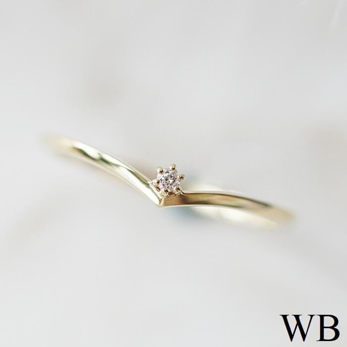 Small V Shaped Diamond Ring