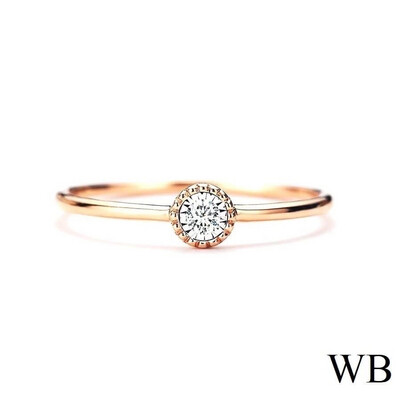 Small Bezel Set Milgrain Diamond Ring