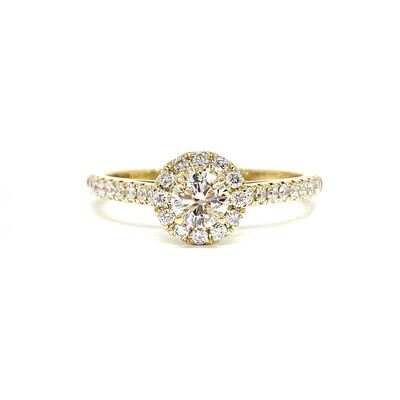 GIA certified 0.3 ct Full Halo Diamond Engagement Ring