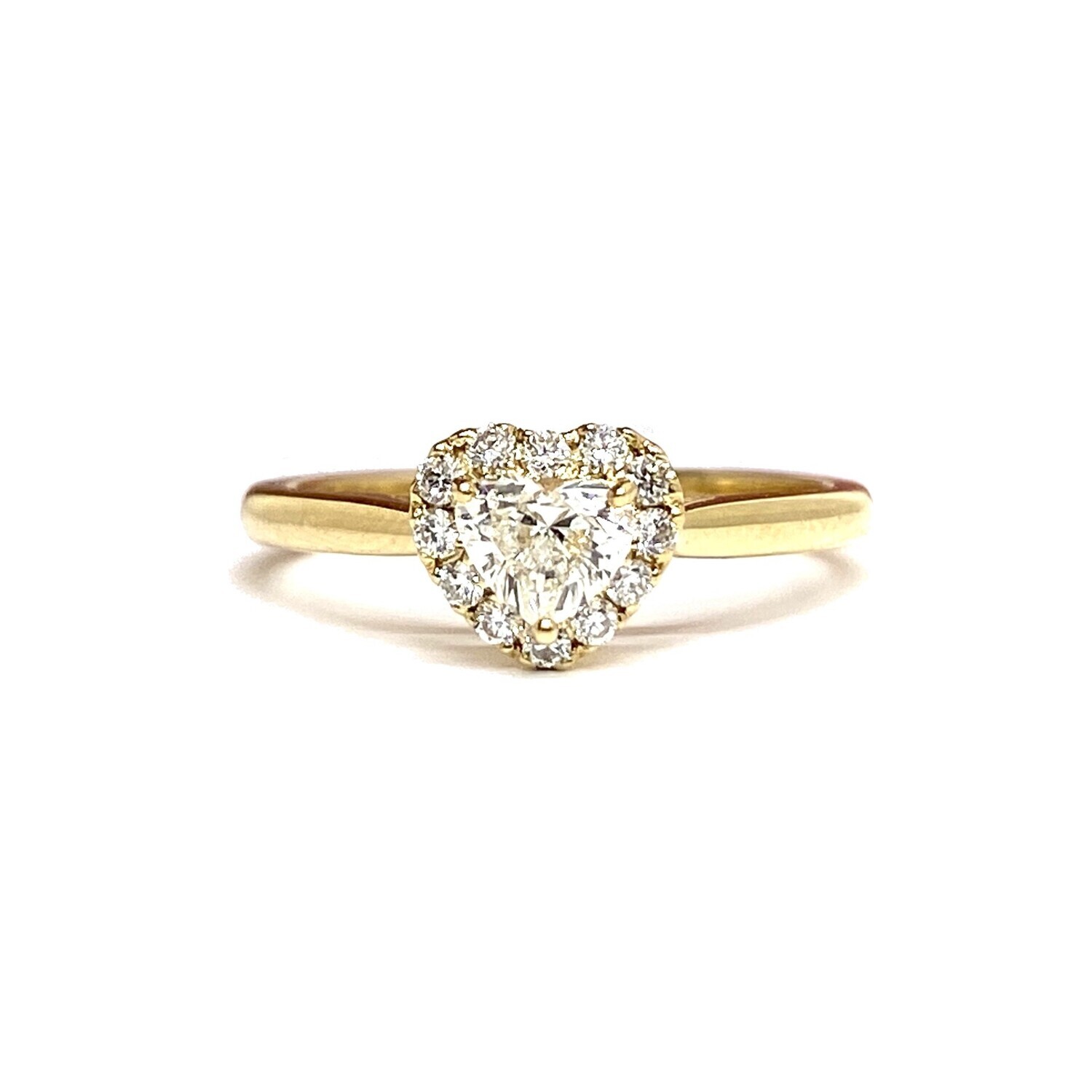 Heart Shaped Halo Diamond Engagement Ring
