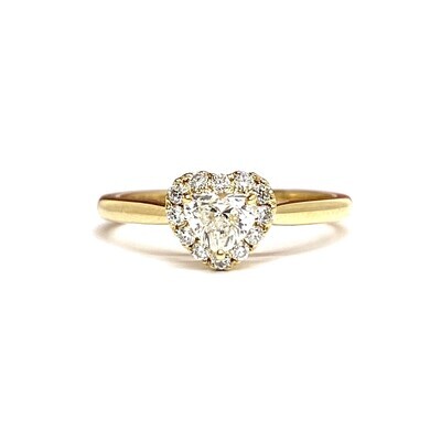Heart Shaped Halo Diamond Engagement Ring