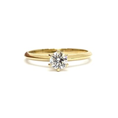 GIA Certified 0.3 ct Six Prongs Diamond Engagement Ring