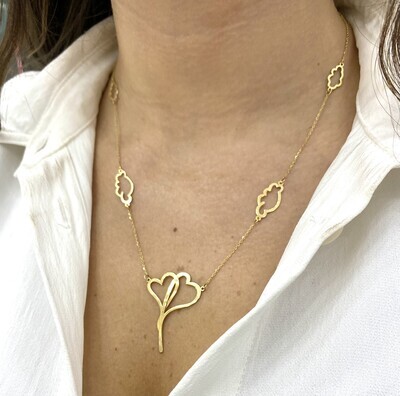 Hearts Flying in the Clouds Necklace