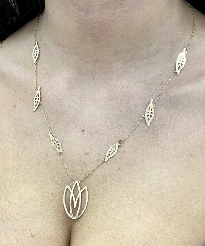 Lotus and Falling Leaves Necklace