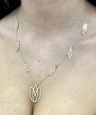 Lotus and Falling Leaves Necklace