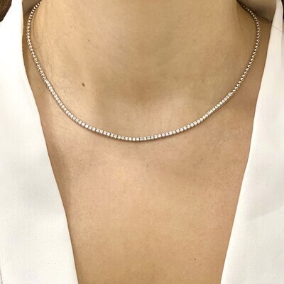 2 mm Riviere Diamond Wedding Necklace