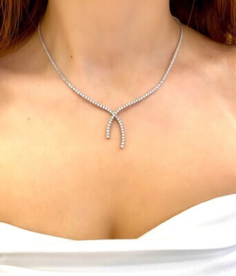 &quot;Intersection&quot; Diamond Wedding Necklace