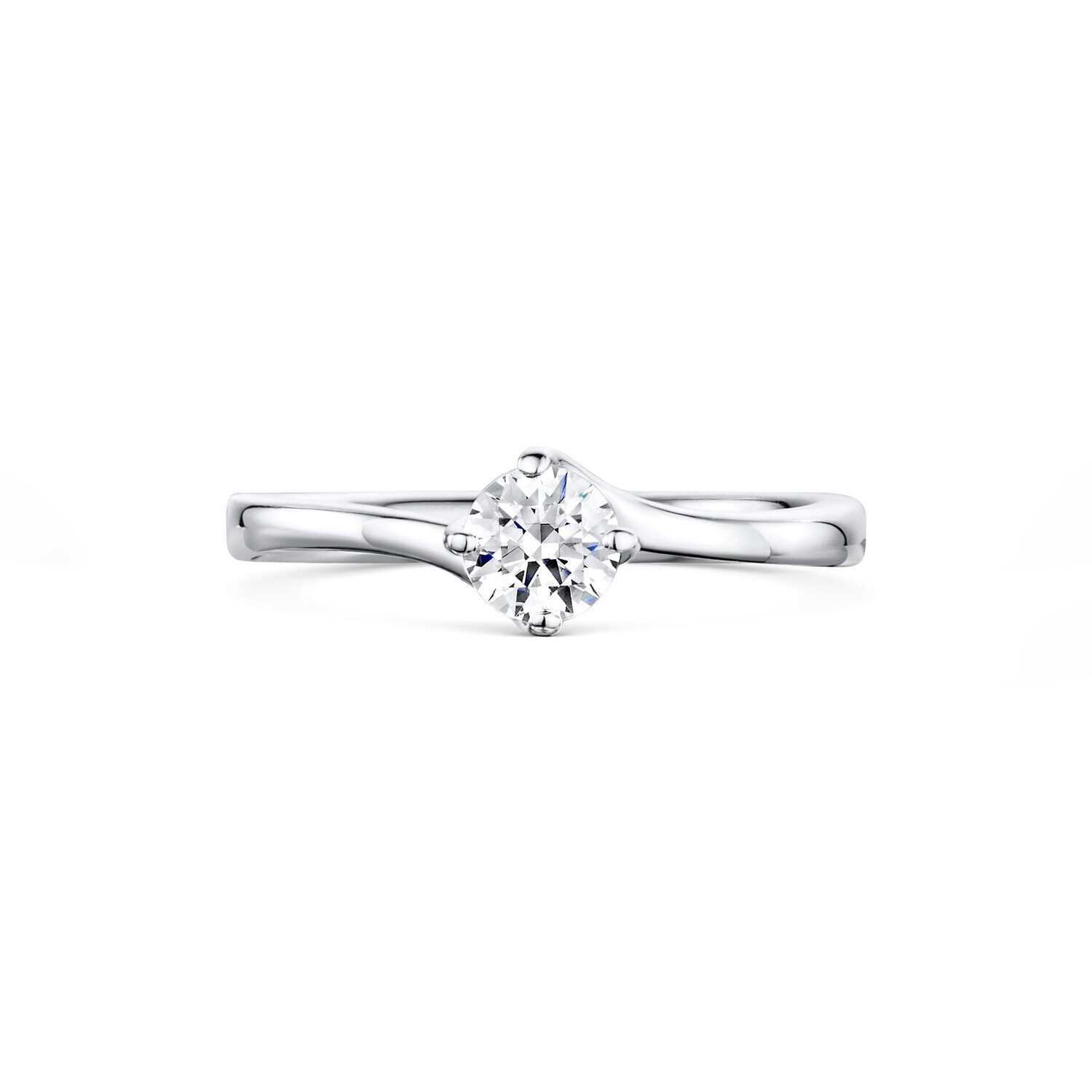 Twisted 0.27 ct Diamond Engagement Ring