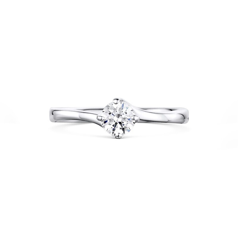 Twisted 0.27 ct Diamond Engagement Ring
