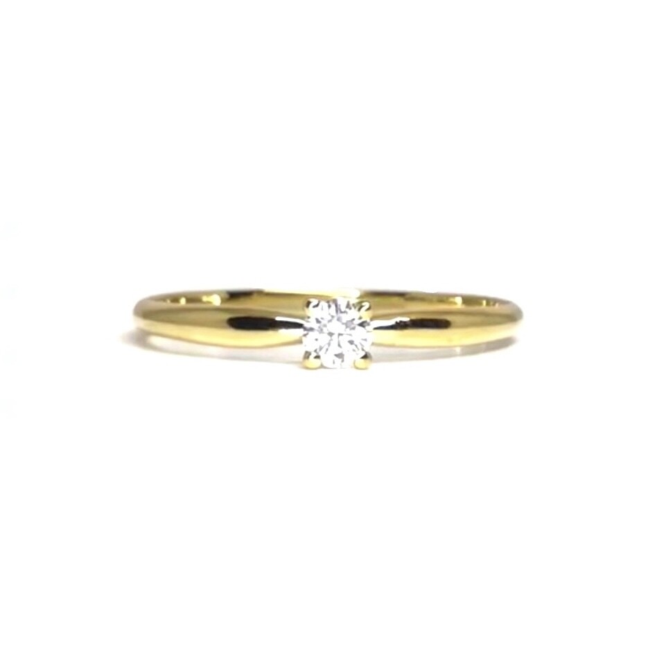 Four Prongs 0.12 ct Diamond Engagement Ring