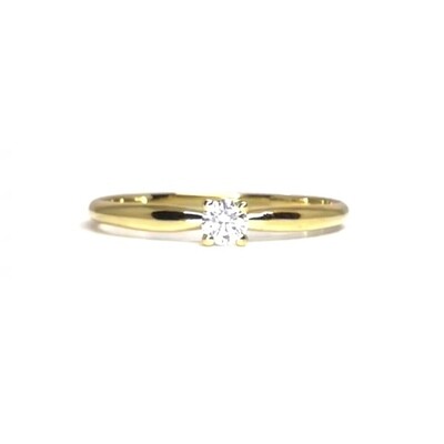 Four Prongs 0.12 ct Diamond Engagement Ring