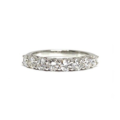 3.2 mm Half Eternity, Two Shared Prongs, Diamond Ring