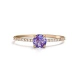 Round 0.5 ct Light Purple Amethyst, Diamond Ring