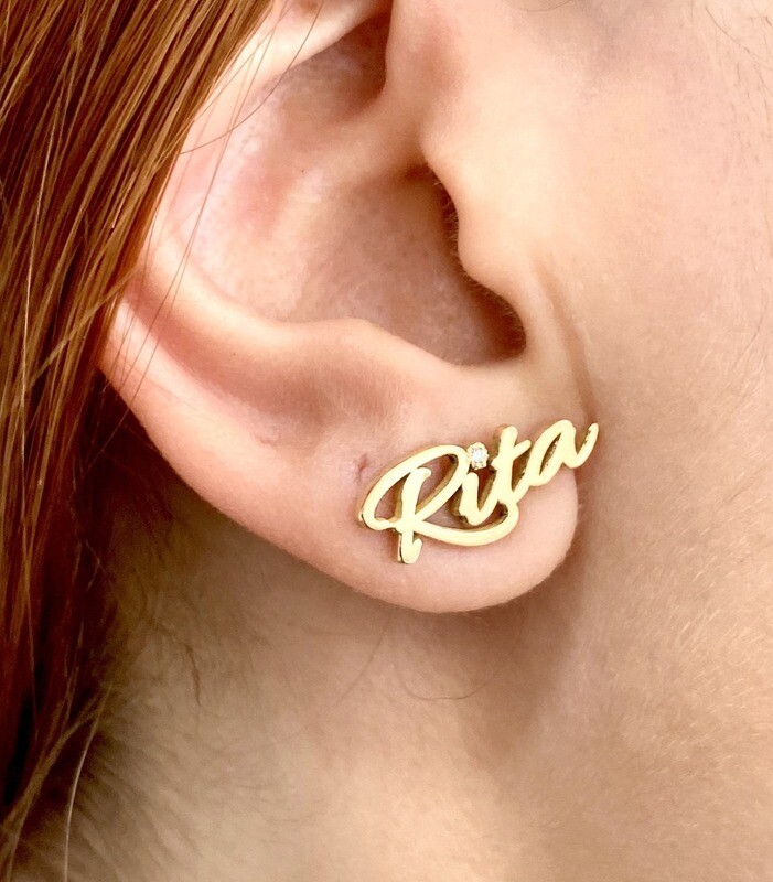 English Personalized Name Earrings