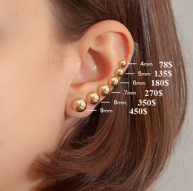 Gold Ball Earrings