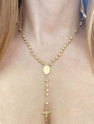 Meduim Sized, 4mm Balls Rosary Necklace