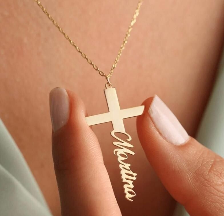 Personalized Cross Name Necklace