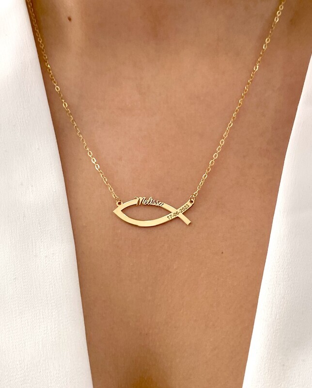 Personalized Name Fish Necklace
