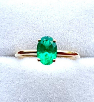 Emerald Cut 2.2 Vivid Green Emerald Ring